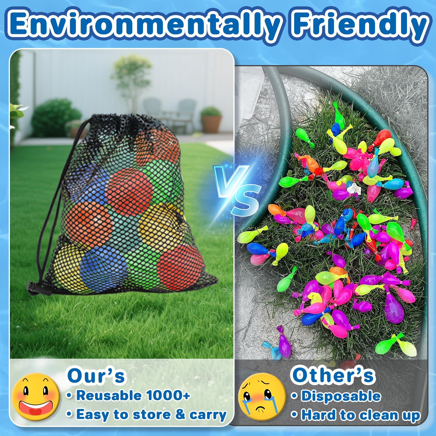 KGC 12-Pack Reusable Silicone Water Balloons – Magnet-Free Self-Sealing Splash Balls for Kids Ages 3-12, Quick Fill & Mesh Bag Included