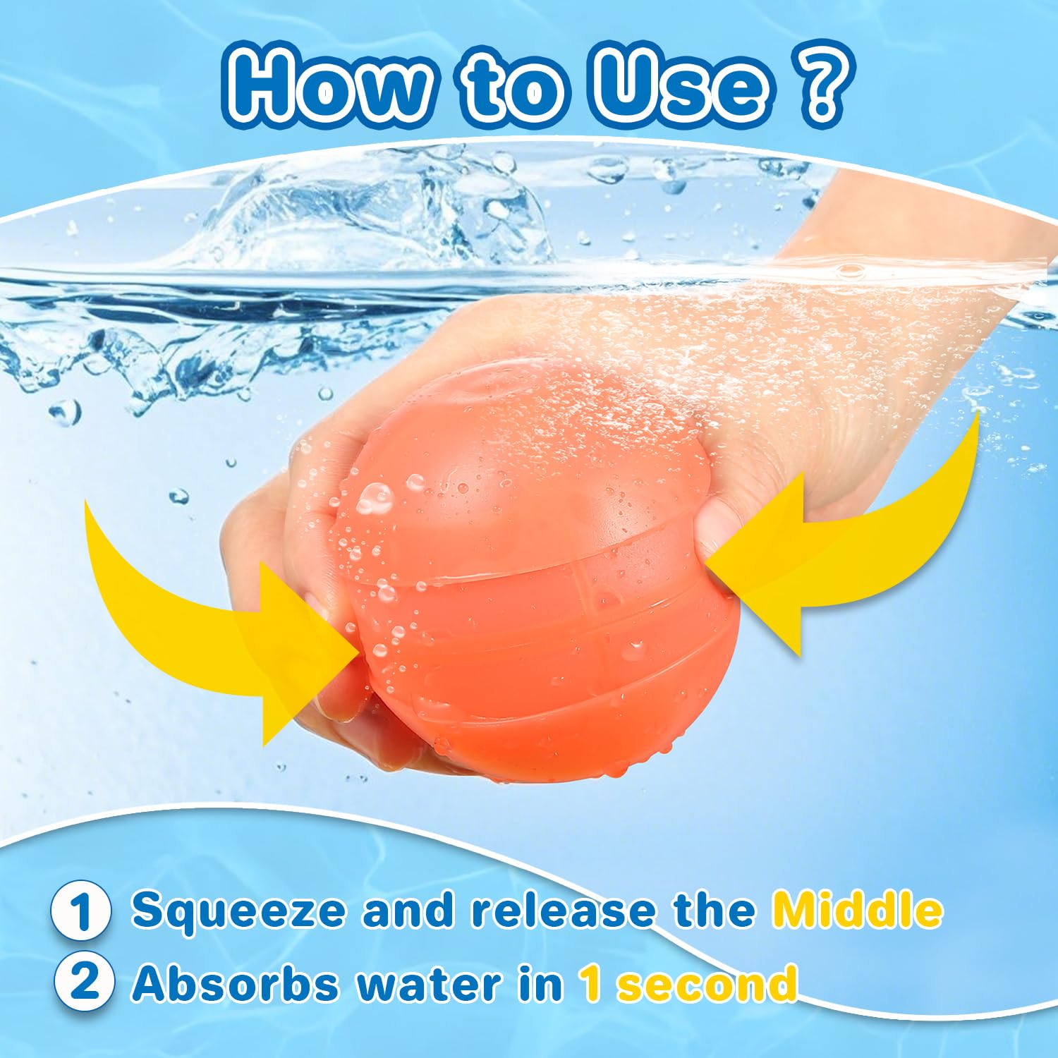 KGC 12-Pack Reusable Water Balloons – Magnet-Free Silicone Splash Balls for Kids
