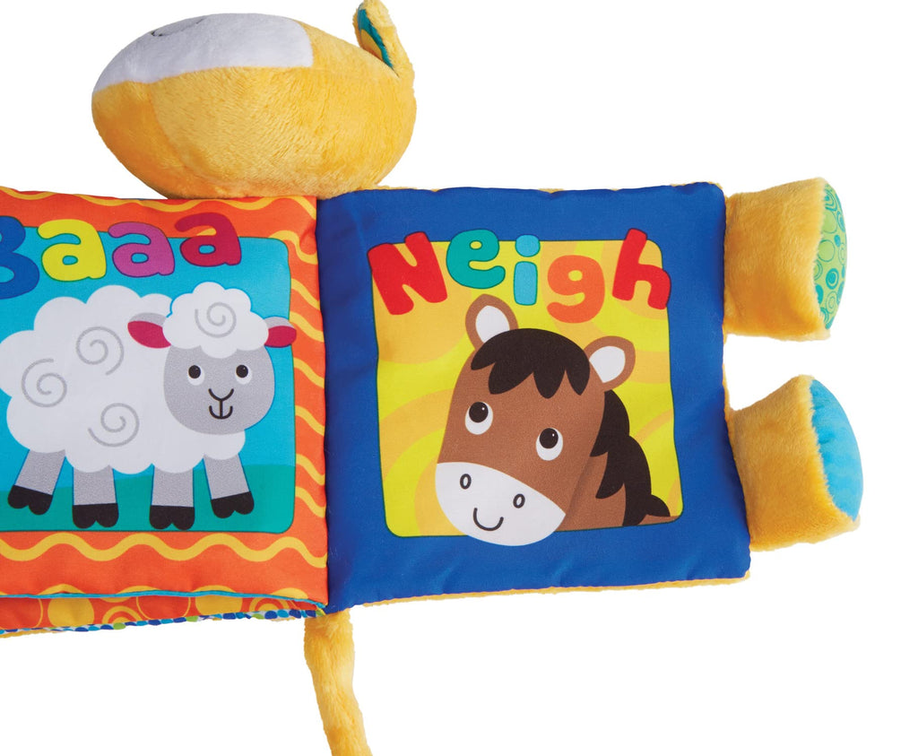 Kidoozie Farm Friends Crinkle Book – Soft Plush Sensory Toy with Animal Sounds, Machine Washable for Babies 3-18 Months