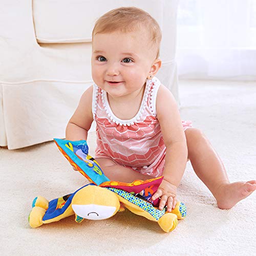 Kidoozie Farm Friends Crinkle Book – Soft Plush Sensory Toy with Animal Sounds, Machine Washable for Babies 3-18 Months