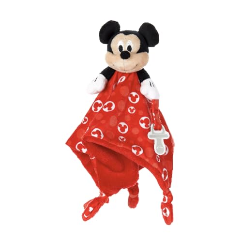 KIDS PREFERRED Disney Baby Mickey Mouse Lovey Blanket – Soft Plush Snuggler with Pacifier Holder