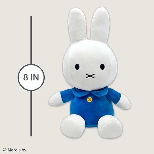 Kids Preferred Miffy Plush Toy (8 inch) – Soft Boa Bunny Stuffed Animal in Blue Dress