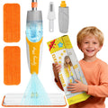 Kids Spray Mop Toy with Real Spray Function – Montessori Cleaning Set for Toddlers, Orange