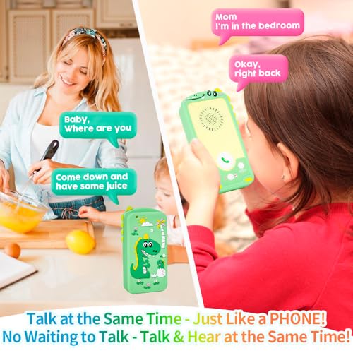 Kids Walkie Talkies - Dinosaur Design 2-Way Radios for Toddlers, Rechargeable, Long Range, Easy Push-to-Talk for Outdoor Play