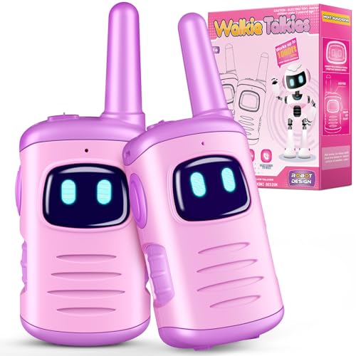 Kids Walkie Talkies 2 Pack for Girls - Mini Lightweight Walkie Talkies Toy for Ages 3-8, Purple, 1000ft Range, Easy to Use