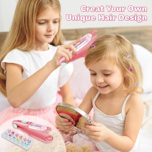 kidzkube Hair Gem Stamper Kit: Reusable Bling Hair Jewels for Girls, Ages 3-12