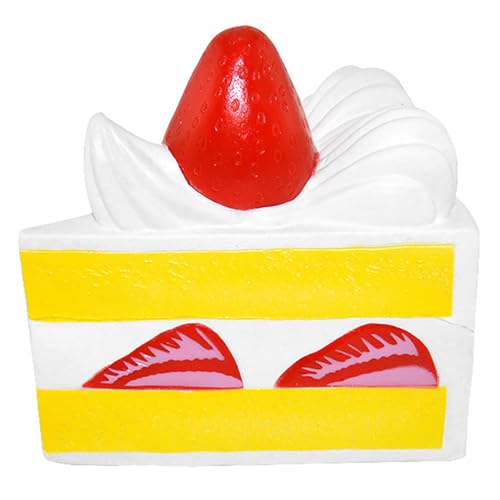 Kiibru Strawberry Shortcake Squishy - Colossal Slow Rising Scented Birthday Cake Squeeze Toy (White)
