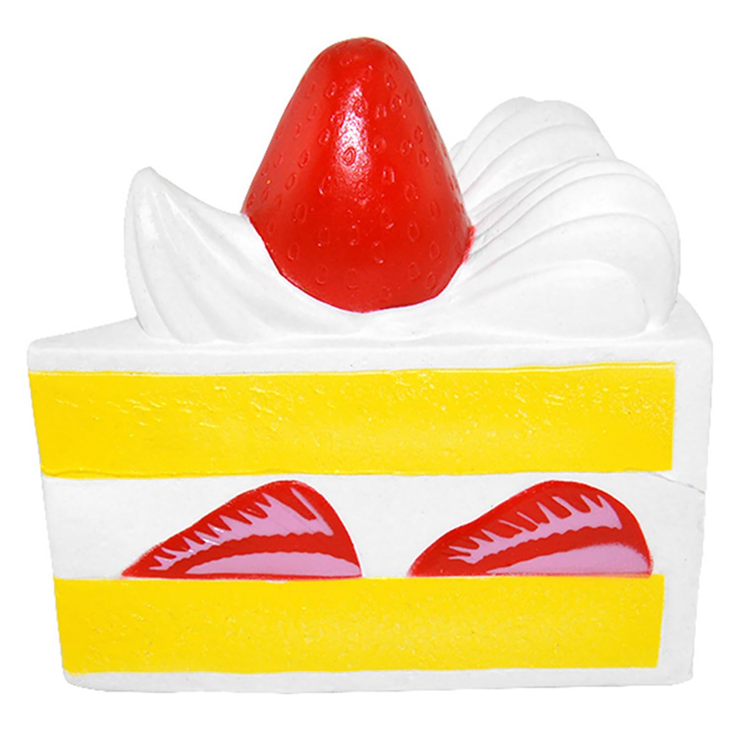 Kiibru Strawberry Shortcake Squishy - Colossal Slow Rising Scented Birthday Cake Squeeze Toy (White)