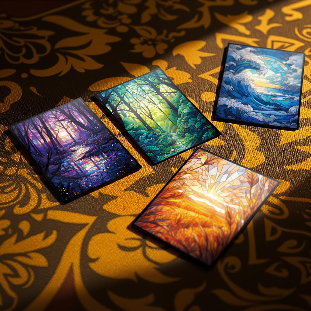 Kiiransr Forest Magic The Gathering Card Sleeves - 100 Standard Size Matte Art Sleeves with Ultra Clear Front
