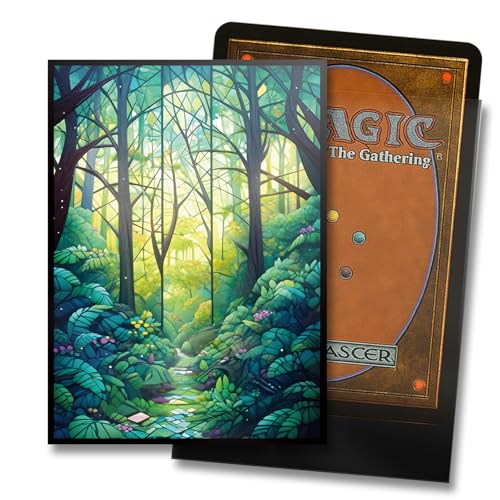 Kiiransr Forest Magic The Gathering Card Sleeves - 100 Standard Size Matte Art Sleeves with Ultra Clear Front