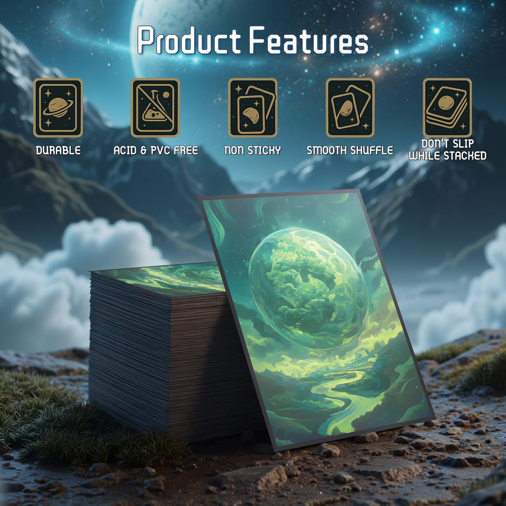 Kiiransr Forest Planet Matte Card Sleeves – 100 Standard Size Ultra Clear Sleeves for MTG & TCG