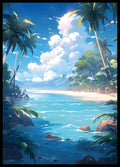 Kiiransr MTG Card Sleeves – Tropical Island Green Blue, 100 Standard-Size Sleeves with Matte Back