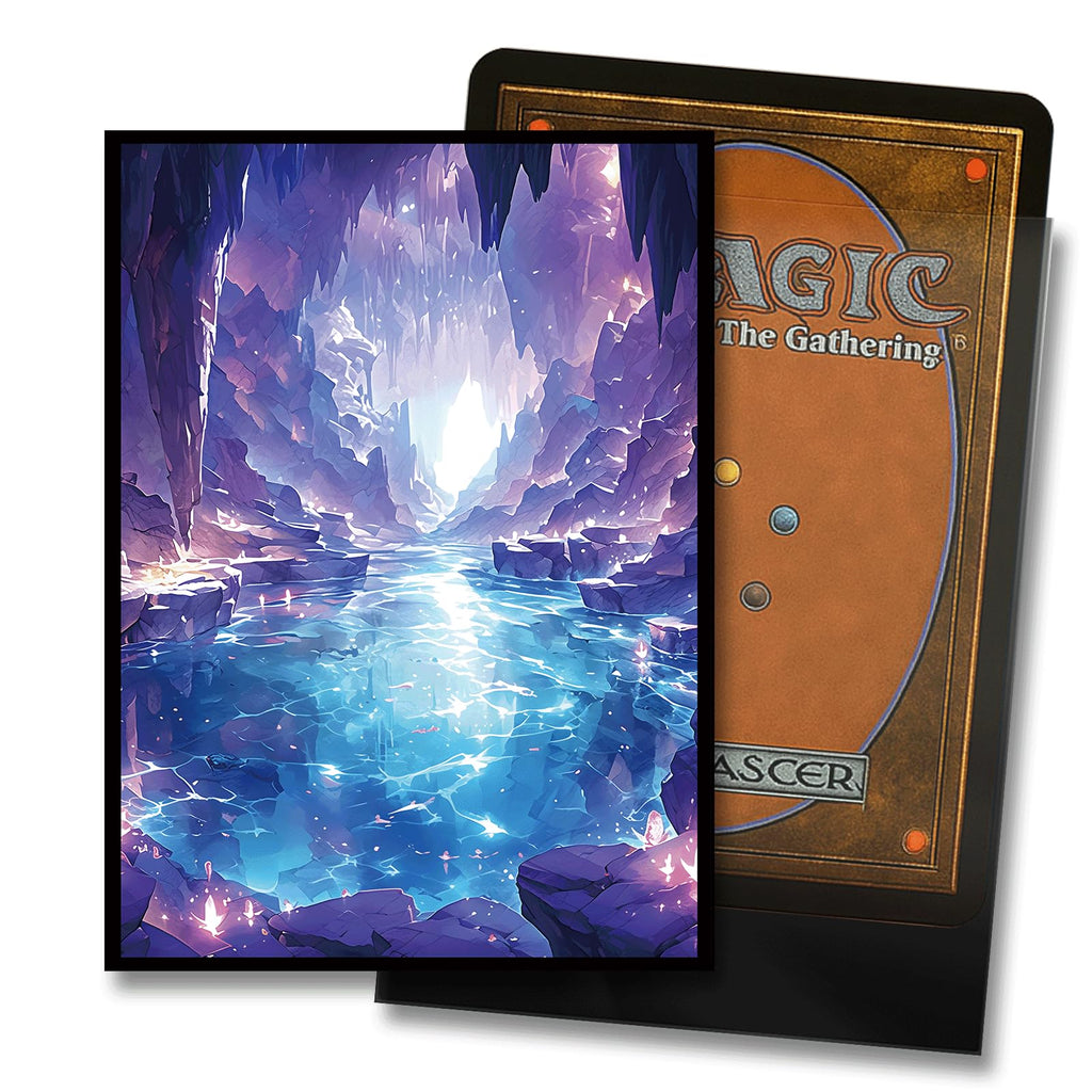 Kiiransr MTG Card Sleeves – Underground Sea (Blue Black) – 100 Standard Size Sleeves with Clear Front and Matte Back