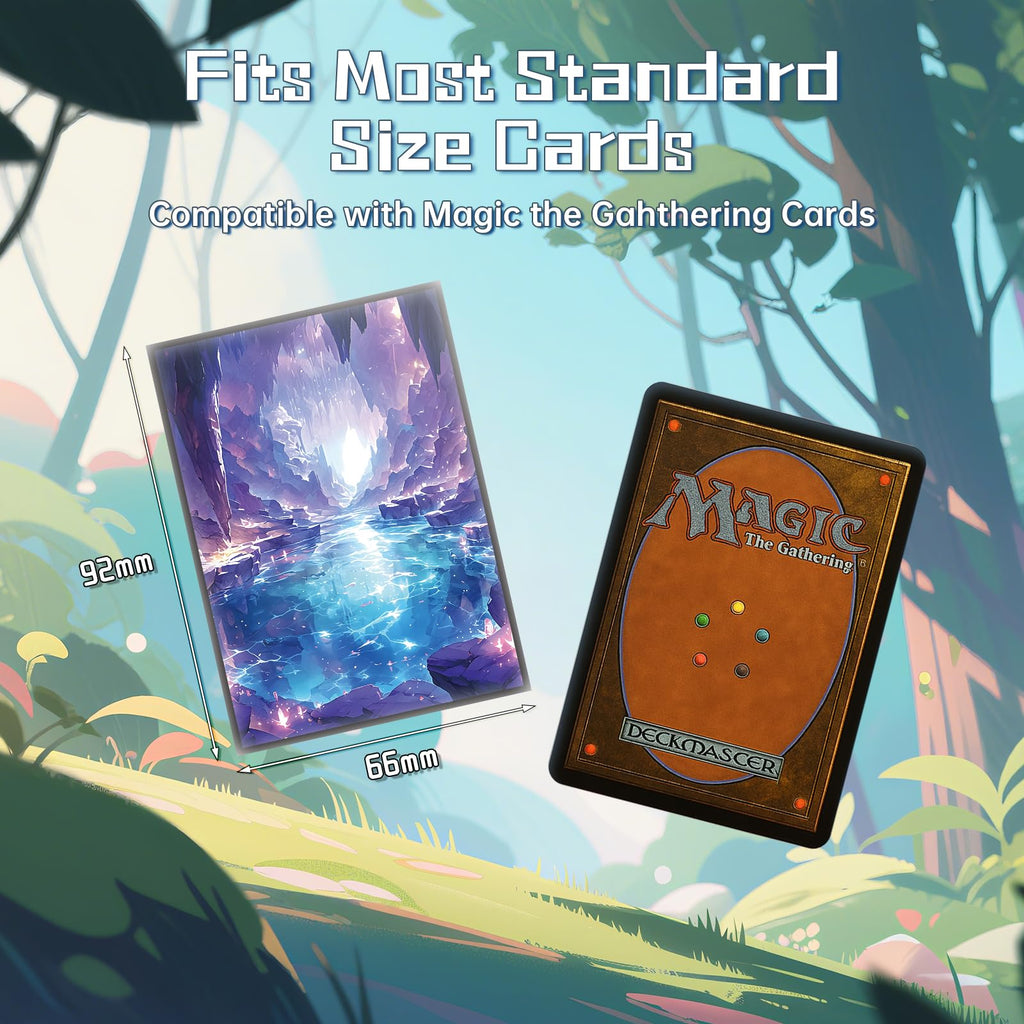 Kiiransr MTG Card Sleeves – Underground Sea (Blue Black) – 100 Standard Size Sleeves with Clear Front and Matte Back