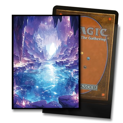 Kiiransr MTG Card Sleeves – Underground Sea (Blue Black) – 100 Standard Size Sleeves with Clear Front and Matte Back