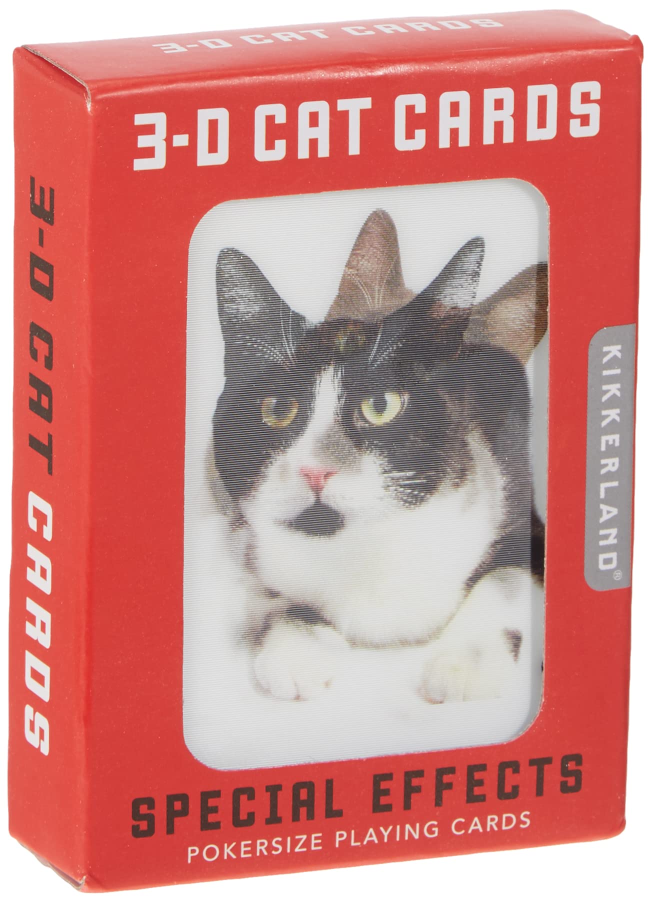 Kikkerland Lenticular Playing Cards – 52 Unique Cat Images & 2 Dog Jokers