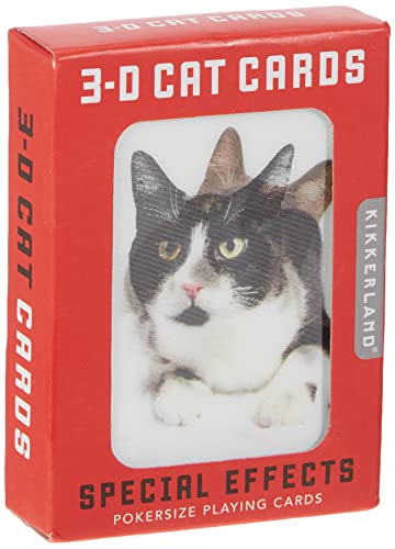 Kikkerland Lenticular Playing Cards – 52 Unique Cat Images & 2 Dog Jokers