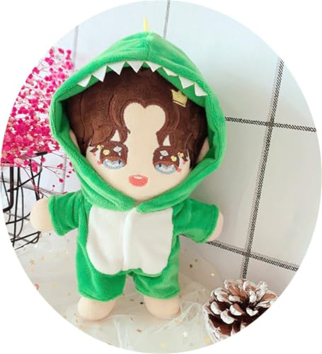 KILA MILA 20cm Plush Doll Pajamas – Dinosaur Animal Costume for 8-Inch Dolls