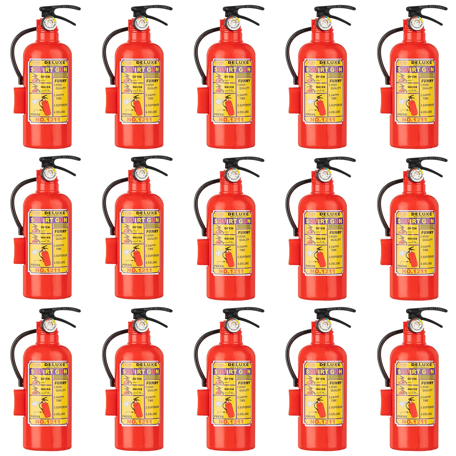 KIMOBER 12 Pack Mini Fire Extinguisher Water Squirt Guns - Realistic Toy for Kids Pool Party Favors, Summer Outdoor Games