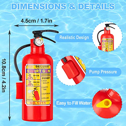 KIMOBER 12 Pack Mini Fire Extinguisher Water Squirt Guns - Realistic Toy for Kids Pool Party Favors, Summer Outdoor Games