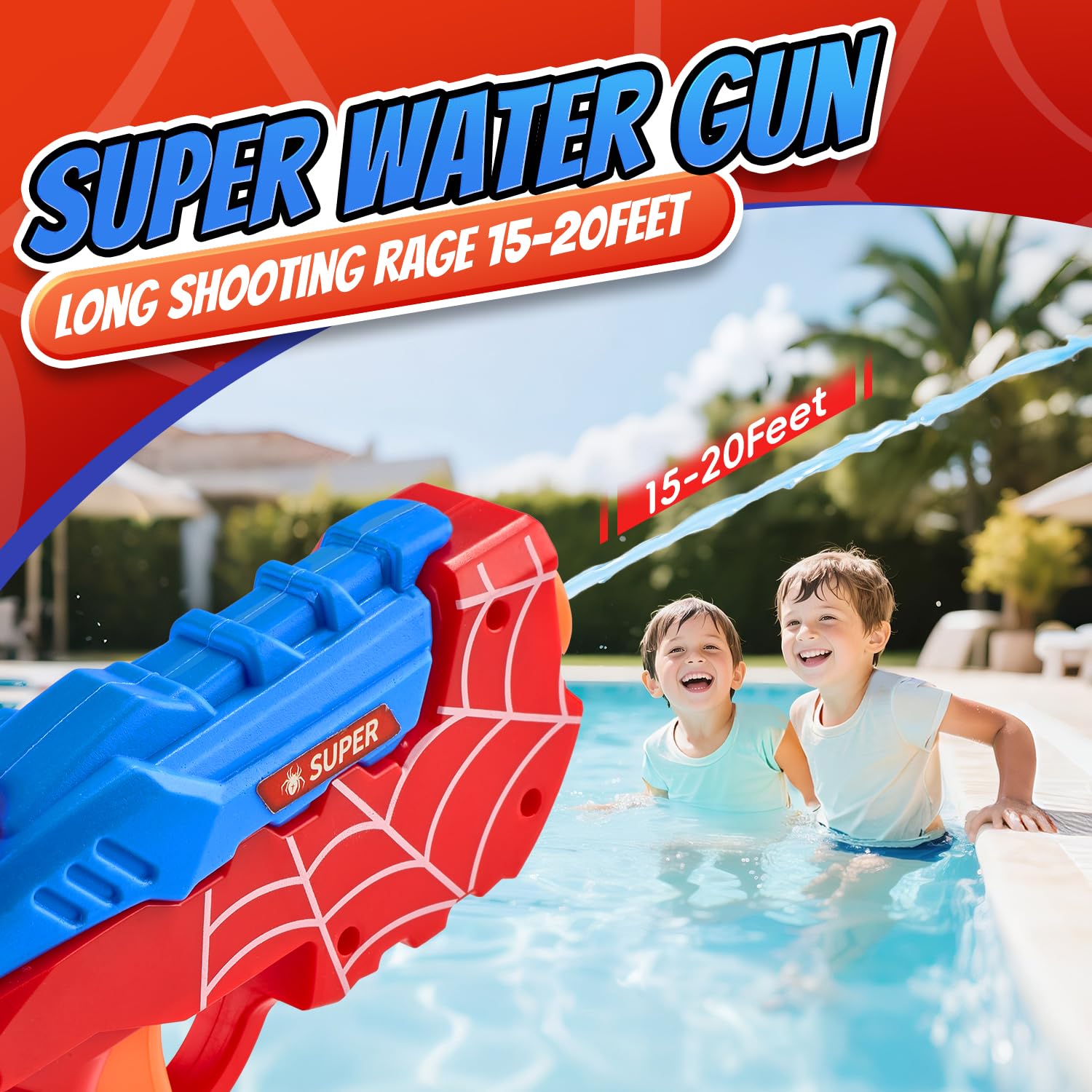 Kinayue 2 Pack Water Guns for Kids – Manual Squirt Pistols for Pool, Beach & Outdoor Fun