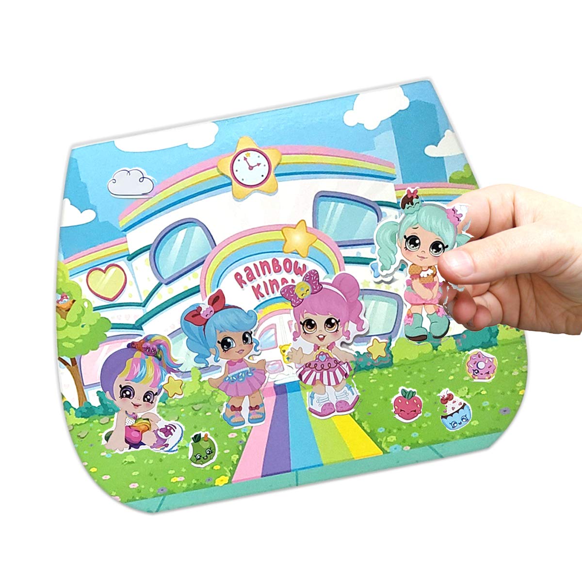Kindi Kids Puffy Sticker Playset – Reusable Scene Creator with 53 Stickers