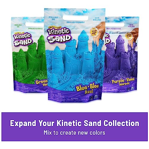 Kinetic Sand Mold n' Flow Set - 1.5lbs Red & Teal Sand with 3 Tools, Sensory Toy for Ages 3+