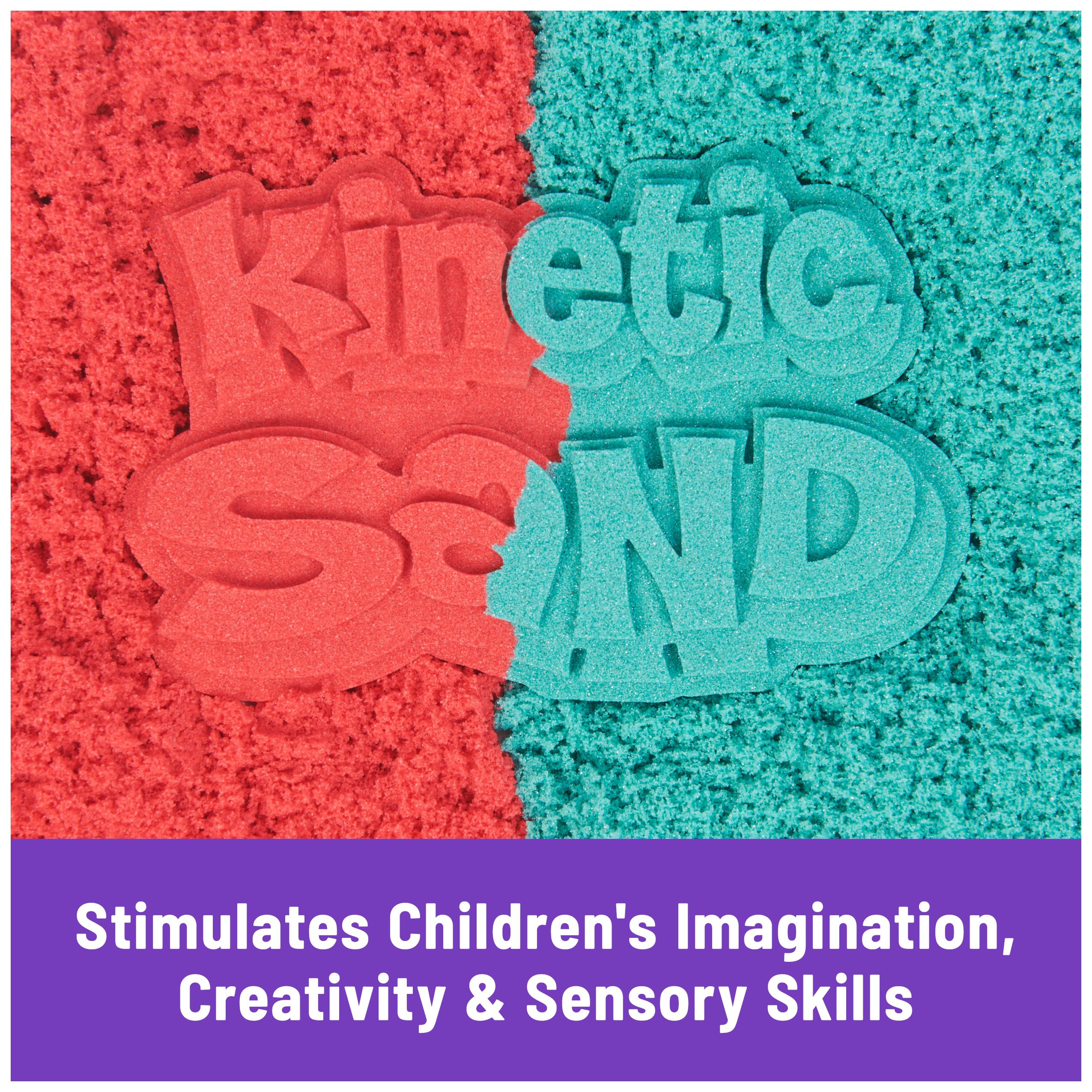 Kinetic Sand Mold n' Flow Set - 1.5lbs Red & Teal Sand with 3 Tools, Sensory Toy for Ages 3+