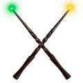 KingGlee Light Up Wizard Wand Set – 2 Brown Wands with 4 Light Modes and Sounds