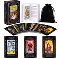 King's Palace Rider Waite Tarot Deck for Beginners – 78 Cards with Printed Meanings, Guidebook & Velvet Bag