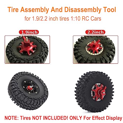 KingVal RC Tire Clamp – Wheel Assembly & Disassembly Tool for 1/10 RC Car 1.9/2.2 Beadlock Wheels (Black)