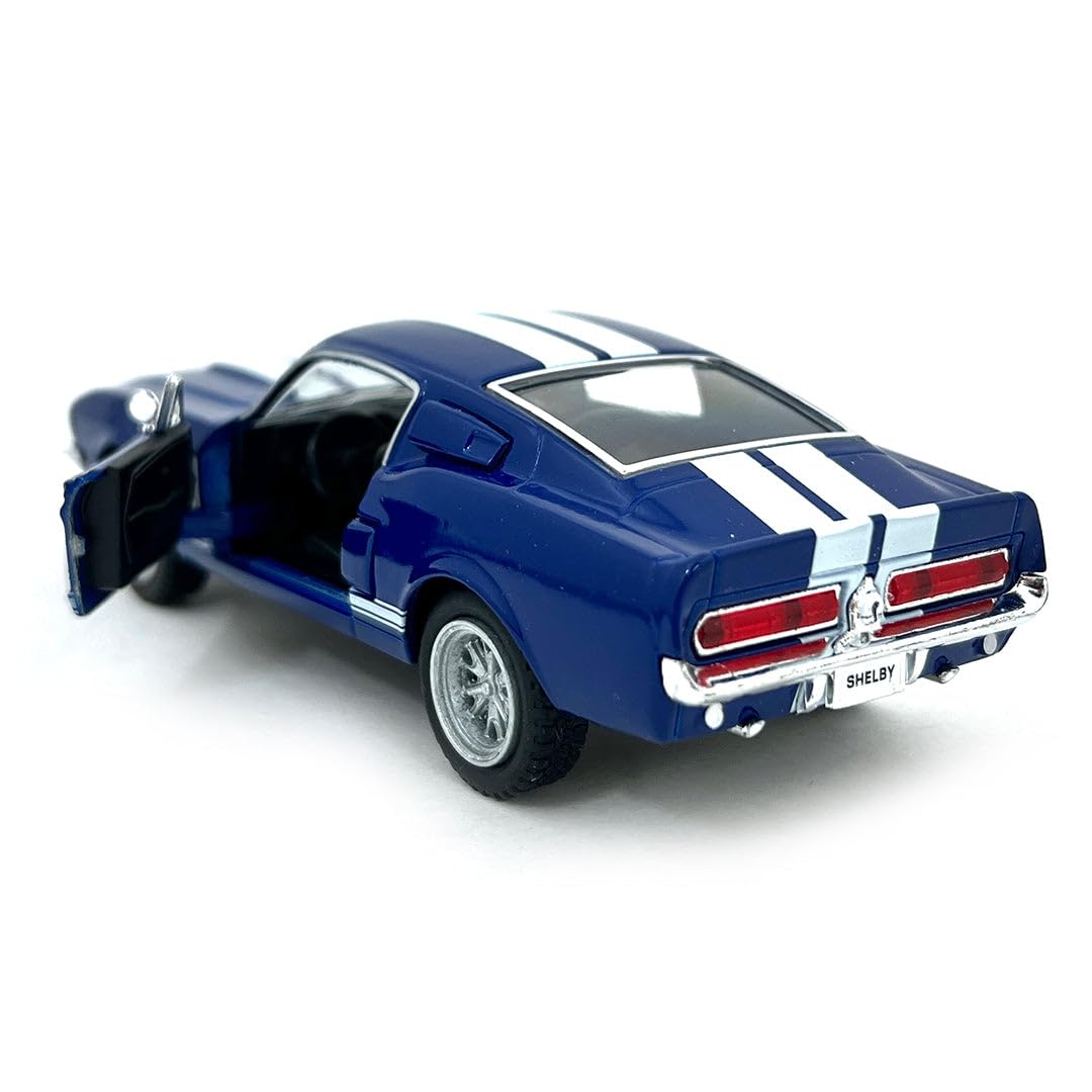KiNSMART 1967 Shelby GT500 1:38 Die-Cast Model – Blue, Pullback Action, Opening Doors