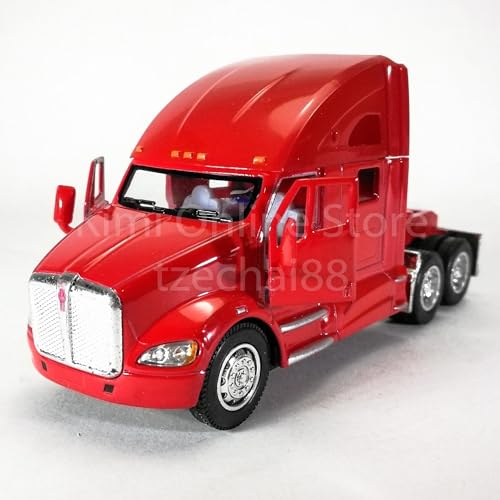 KiNSMART Kenworth T700 Container Truck – 1:68 Scale Die-Cast Metal Model with Pullback Action, Red Decals