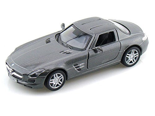 KiNSMART Mercedes-Benz SLS AMG 1:36 Scale Die-Cast Model Car (Grey) – 5 Inch Pull-Back Toy