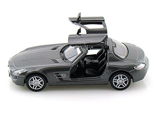 KiNSMART Mercedes-Benz SLS AMG 1:36 Scale Die-Cast Model Car (Grey) – 5 Inch Pull-Back Toy