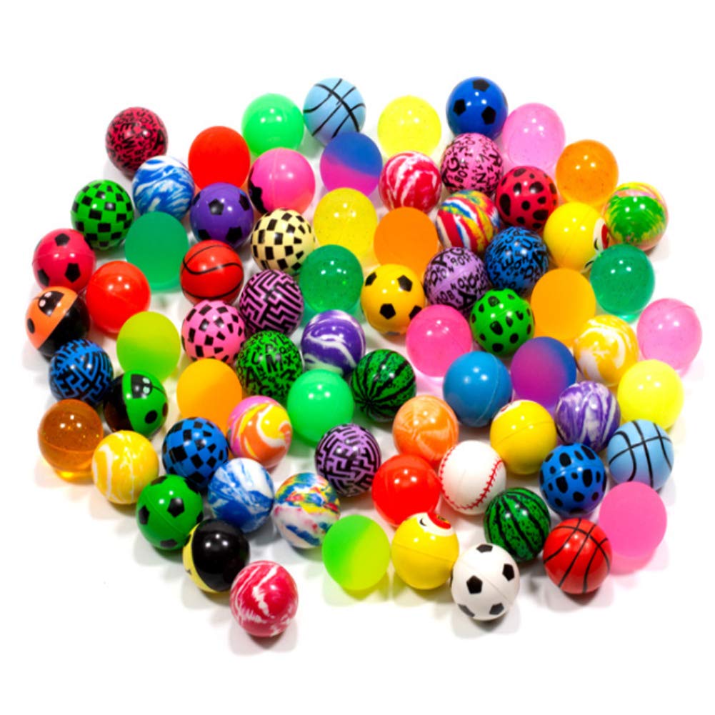 KISEER 50 Pack Mixed Color Bouncy Balls for Kids Party Favors, Prizes, and Gifts (28 mm)