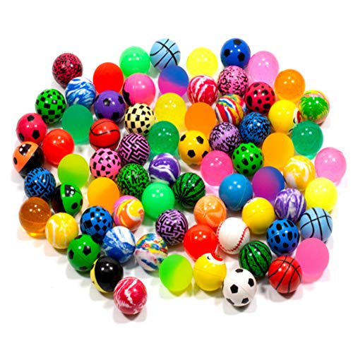 KISEER 50 Pack Mixed Color Bouncy Balls for Kids Party Favors, Prizes, and Gifts (28 mm)
