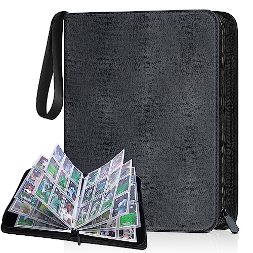 Kitoyz 900-Pocket Card Binder – Black PU Leather Album for Trading Cards, Sports Cards, and More