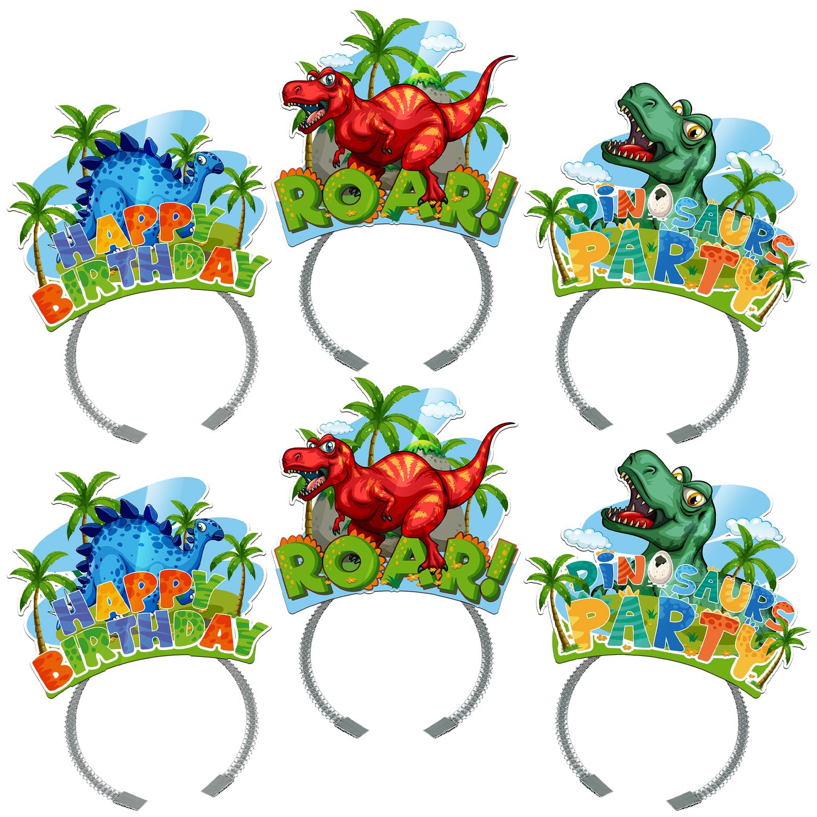 KKBES Happy Birthday Headbands for Kids and Adults – 12 Pack, 3 Patterns, Stretchable Paper Party Headwear