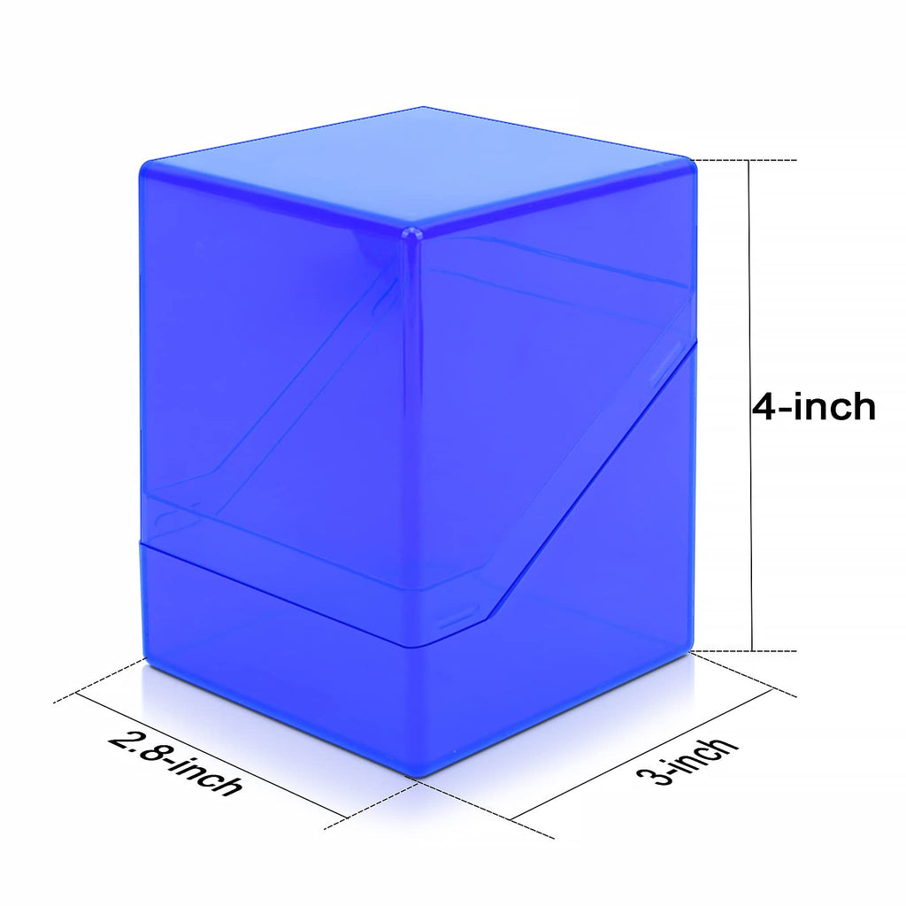 KKU 4-Pack Acrylic Trading Card Deck Cases – Holds 400+ Sleeved Cards (Black, White, Blue, Red)