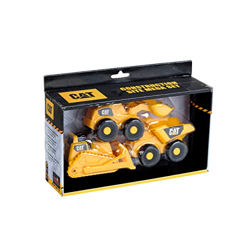 Klein CAT Caterpillar Construction Site Mega Set – 3-Piece 1:50 Scale Bulldozer, Hauler & Loader for Toddlers 18 Months+