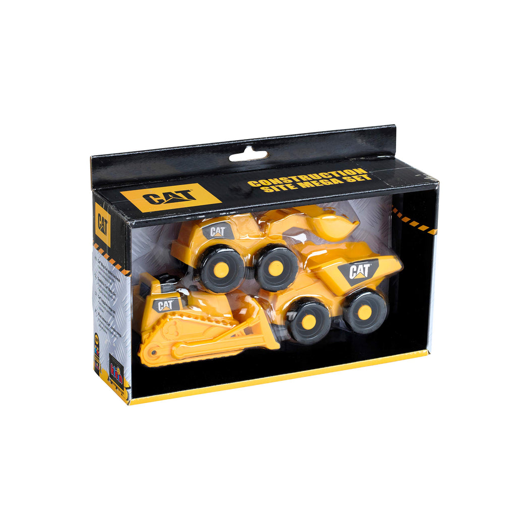Klein CAT Caterpillar Construction Site Mega Set – 3-Piece 1:50 Scale Bulldozer, Hauler & Loader for Toddlers 18 Months+