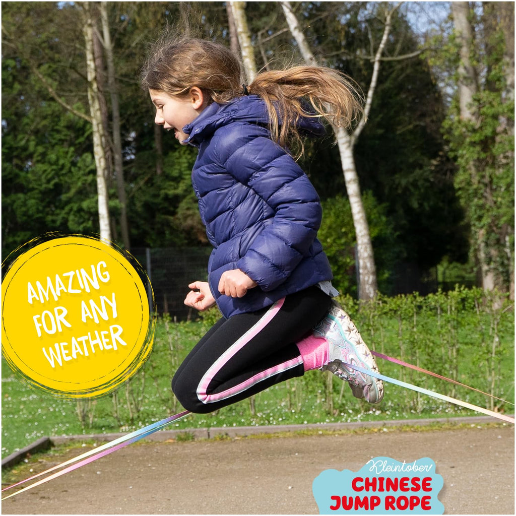 Kleintober Chinese Jump Rope – Elastic Polyester-Latex Rubber Twist for Kids (157.5")