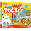 Klever Kits Dot Art Kit for Kids - 12 Animal Pictures with Over 1470 Stickers, No Mess Craft Activity, Travel Toy Gift for Ages 3-7