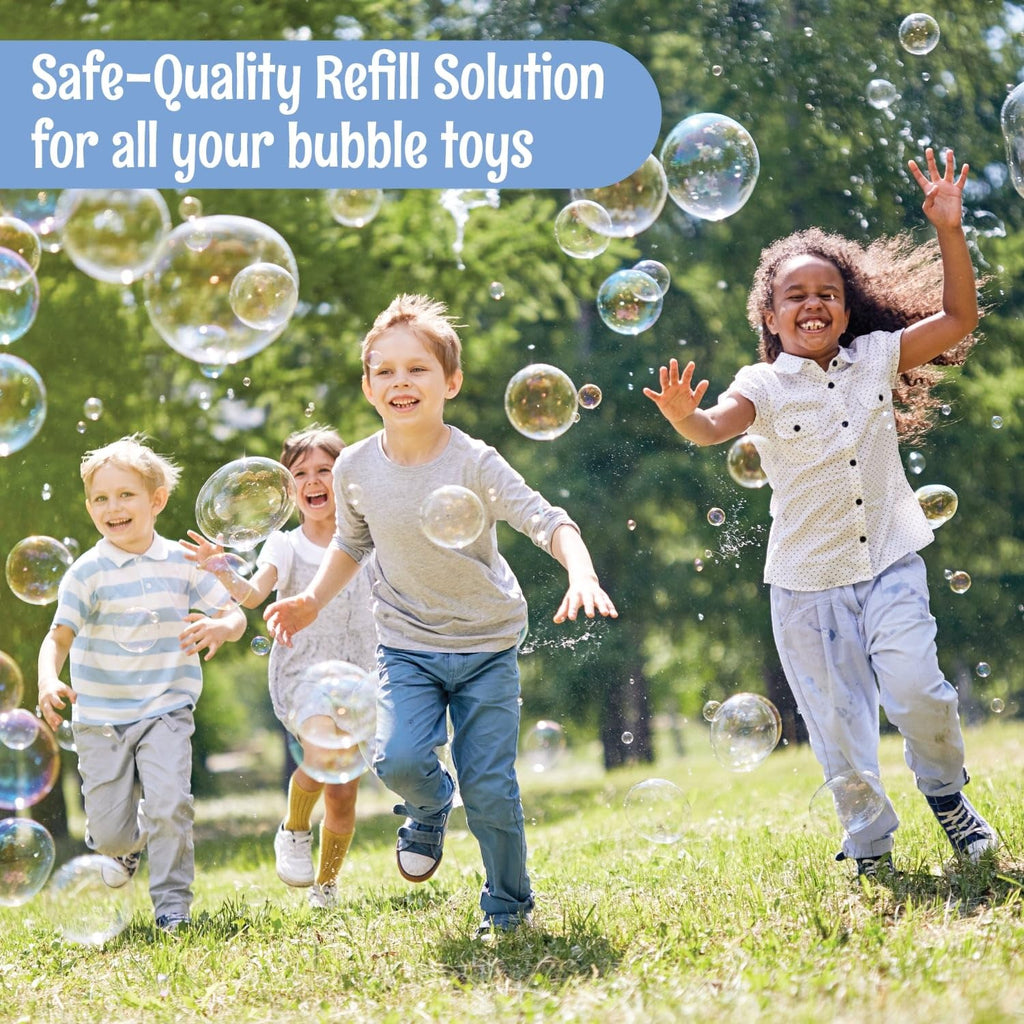 Klevly 101 oz Iridescent Bubble Solution Refill – Non-Toxic Concentrated Add-Water Formula