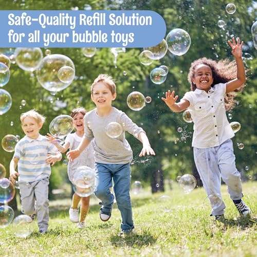 Klevly 33 OZ Iridescent Bubble Solution Refill – Pre-Mixed, Non-Toxic, Works with All Bubble Toys