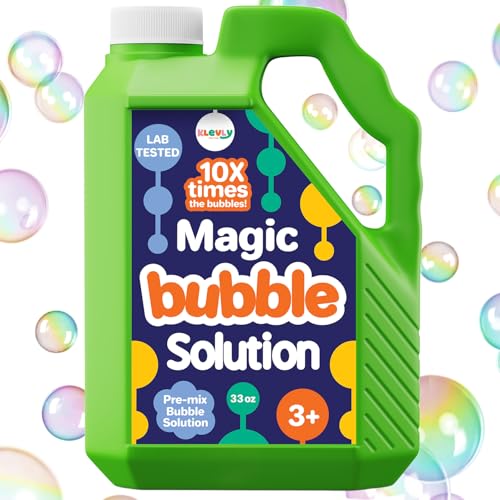 Klevly Iridescent Bubble Solution Refill – 33 oz, Non-Toxic, Pre-Mixed