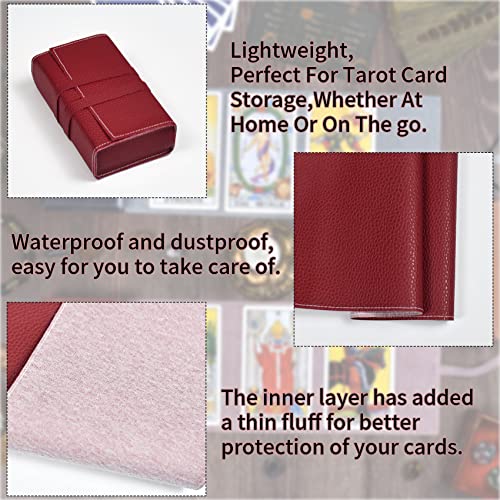 Knana 3-Piece Leather Tarot Card Storage Bags - Blue, Red, Brown - Protective Pouches for Tarot and Oracle Decks