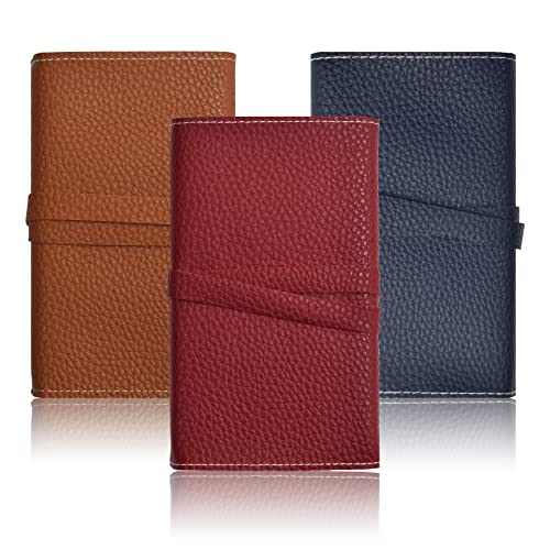 Knana 3-Piece Leather Tarot Card Storage Bags - Blue, Red, Brown - Protective Pouches for Tarot and Oracle Decks