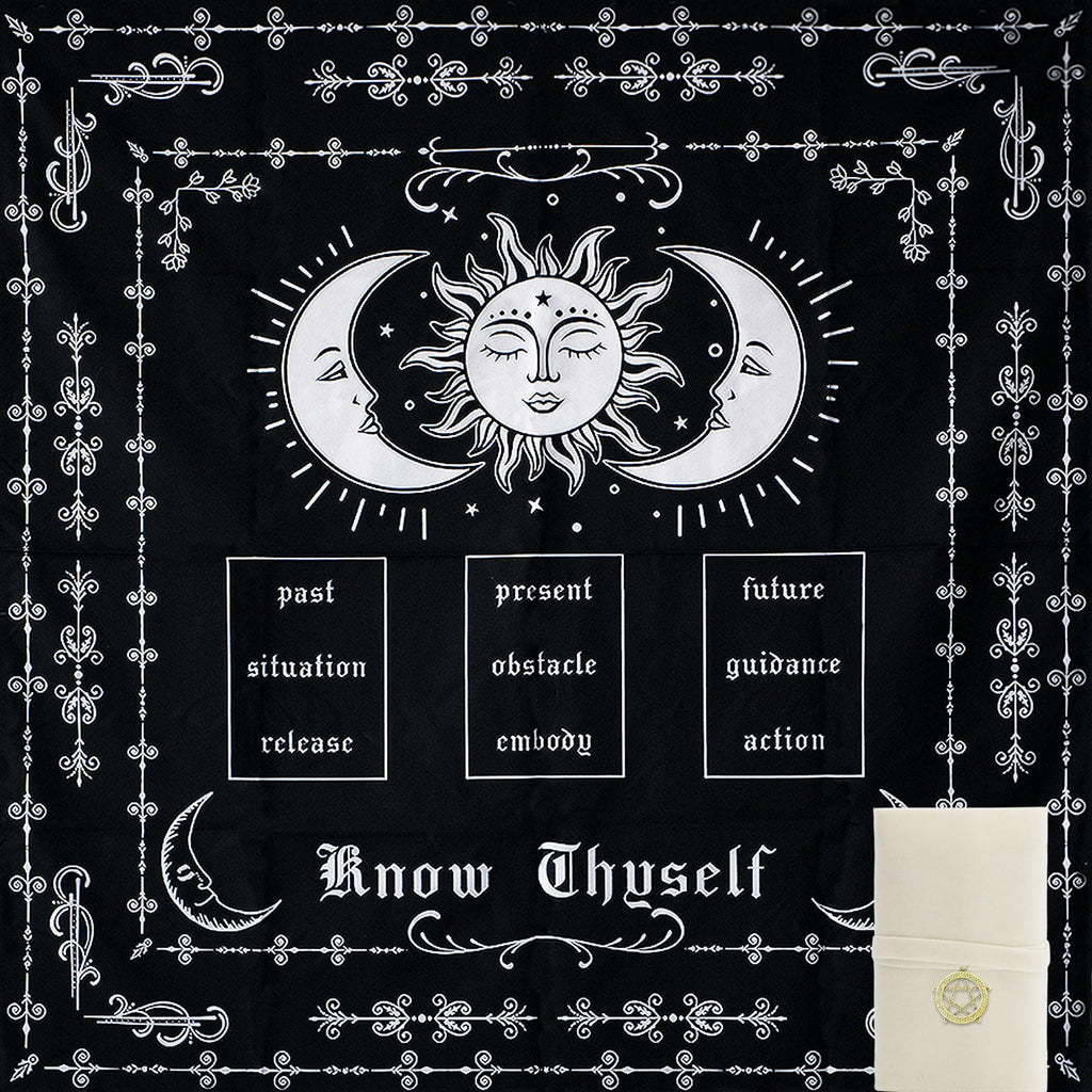 Knana Tarot Altar Cloth Set with Velvet Bag - 29.5 Inch Square Polyester Mat